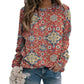 Womens Long Sleeve Pullover Sweatshirt Polyester Top Casual Loose Fit - Women Teleplus long sleeve