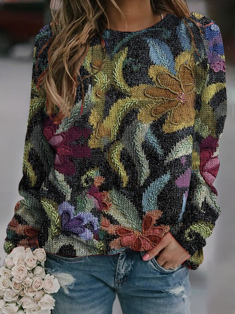 Womens Long Sleeve Pullover Sweatshirt Polyester Top Casual Loose Fit - Women Teleplus long sleeve