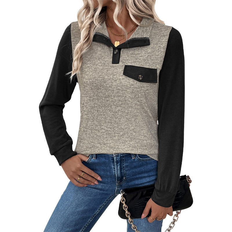 Womens Loose French Velvet Pullover Long Sleeve Brushed Polyester Sweater - Teleplus