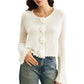 Women’s Petal Sleeve Pullover Long Acrylic Sweater White S-XL - Teleplus Womens pullover sleeve