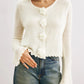 Women’s Petal Sleeve Pullover Long Acrylic Sweater White S-XL - Teleplus Womens pullover sleeve