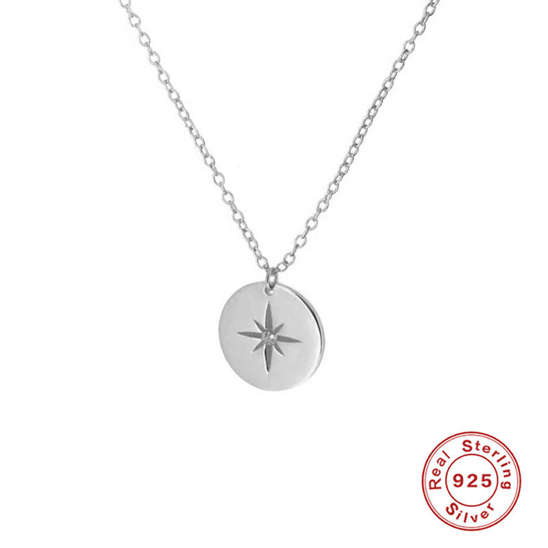 Women’s Round Octagonal Star Diamond Necklace - Sparkle Like a Star with Our Quirky Necklace