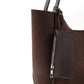 Brown suede SHK108 women hand and shoulder bag with wallet and makeup bag