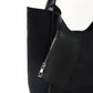 Black suede SHK108 women hand and shoulder bag with wallet and makeup bag