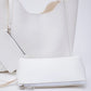 White SHK108 faux leather women hand and shoulder bag with wallet and makeup bag