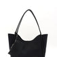 Black suede SHK108 women hand and shoulder bag with wallet and makeup bag