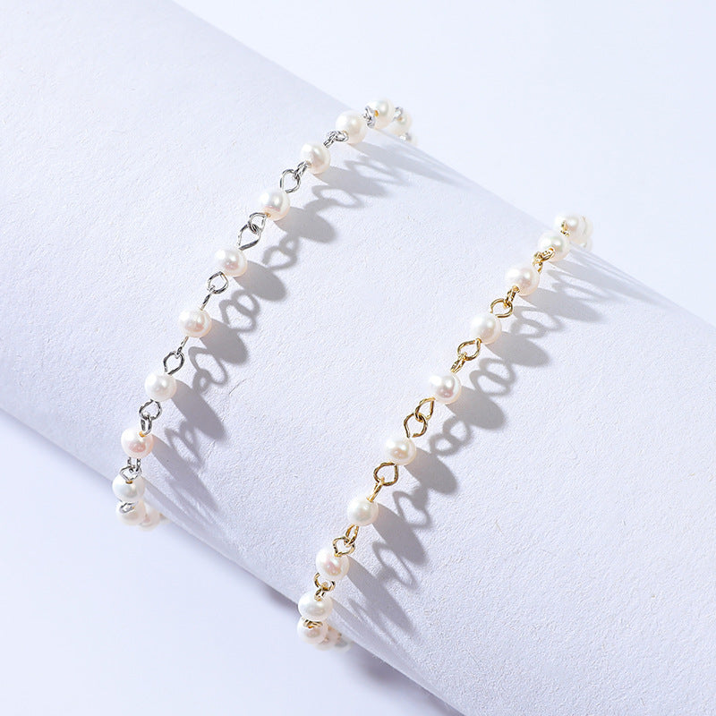 Women’s Simple All-match Vintage Pearl Bracelet - Women’s Vintage Pearl Inlay Silver Bracelet