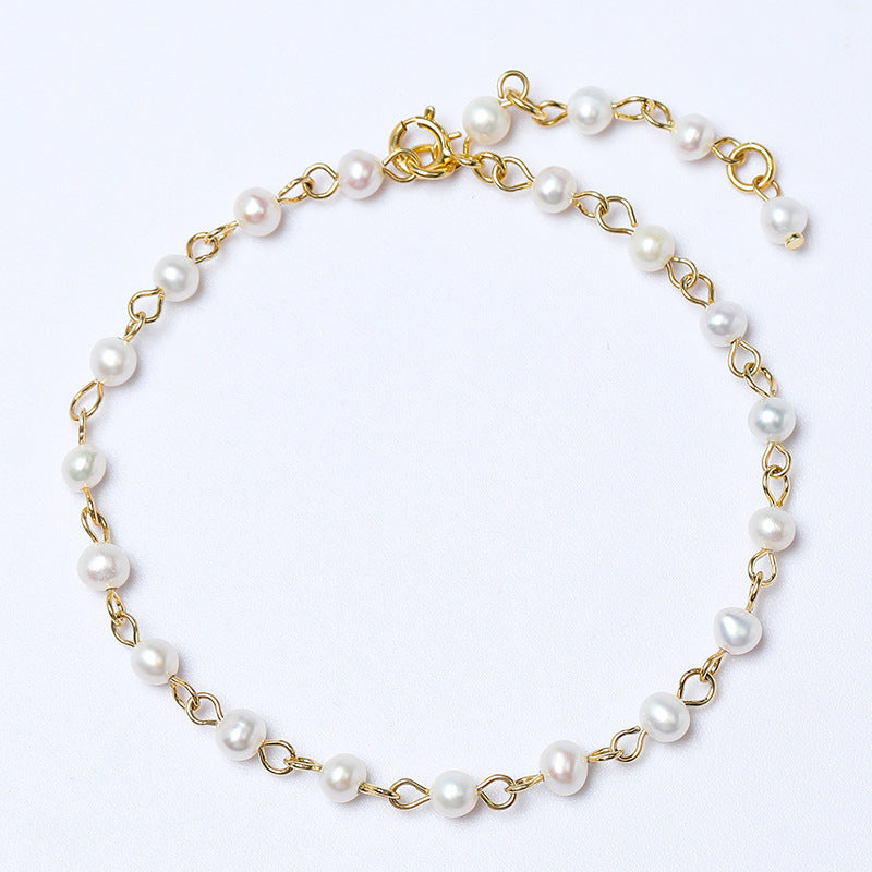 Women’s Simple All-match Vintage Pearl Bracelet - Women’s Vintage Pearl Inlay Silver Bracelet