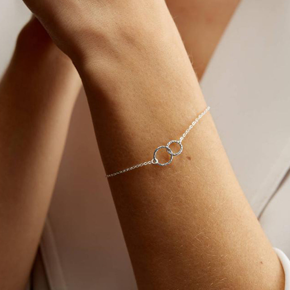 Women’s Simple Fashion Double Ring Hammer Bracelet - Women’s Simple Fashion Double Ring Hammer Bracelet