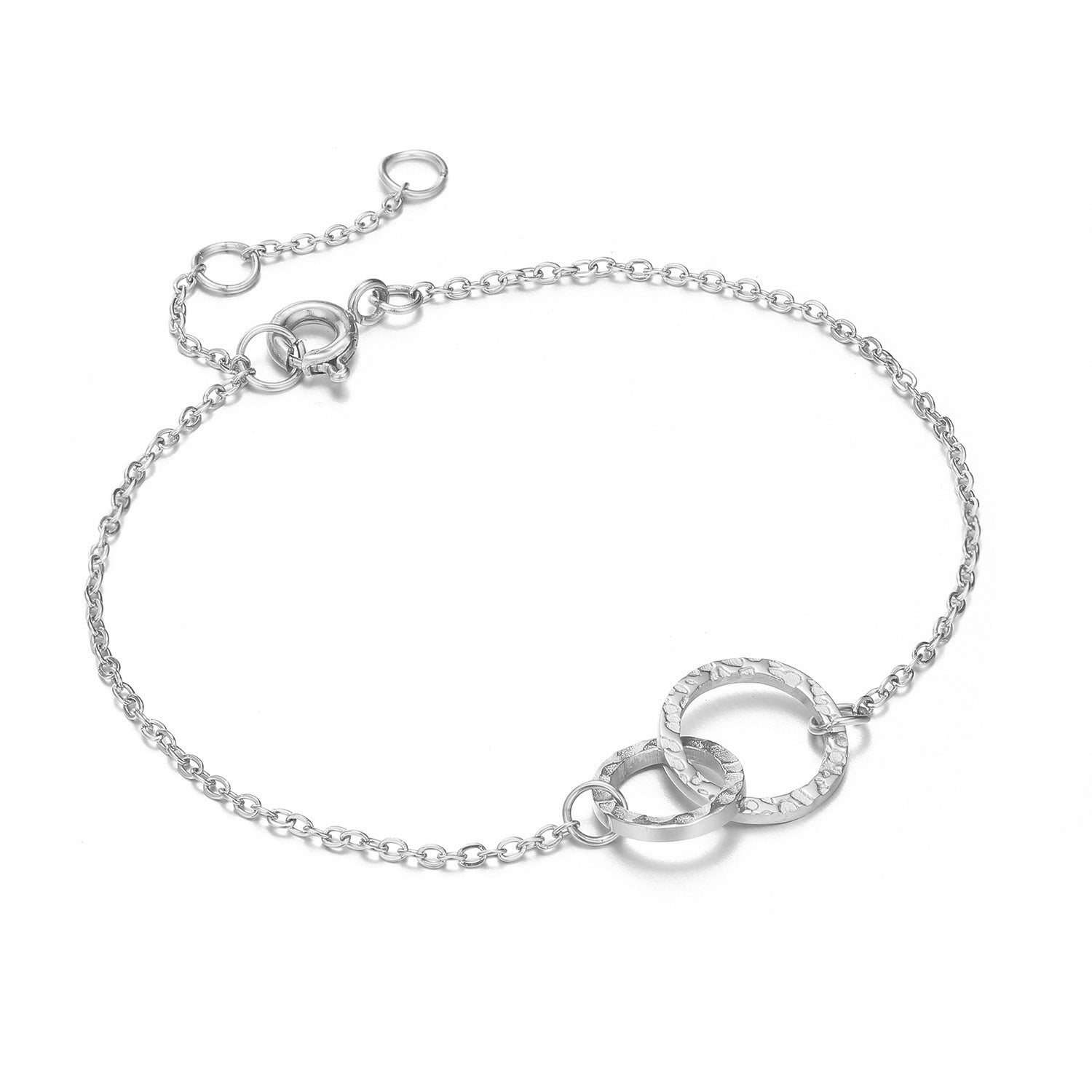 Women’s Simple Fashion Double Ring Hammer Bracelet - Women’s Simple Fashion Double Ring Hammer Bracelet