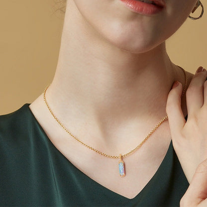 Women’s Simple Style Geometric Cylindrical Necklace - Womens Simple Style Geometric Cylindrical Necklace