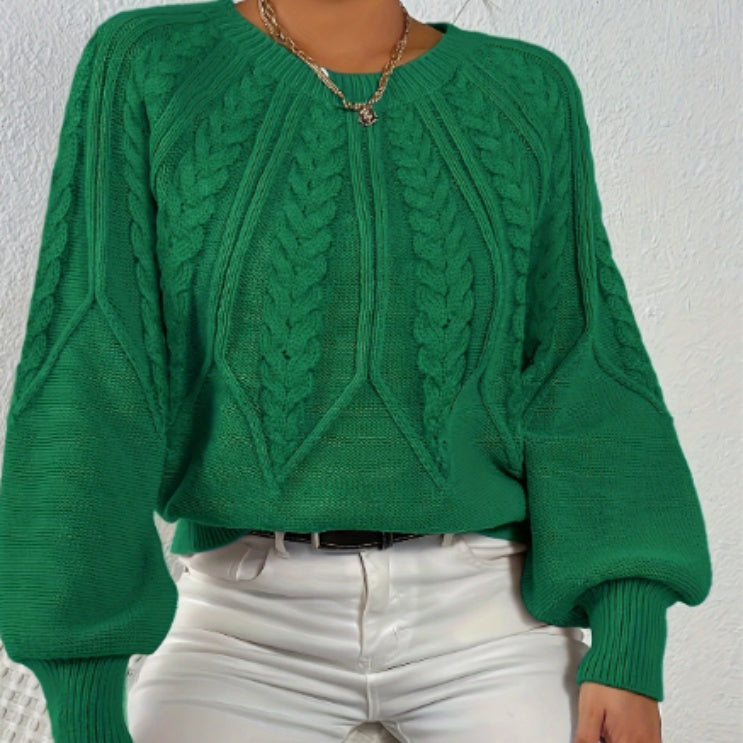 Women’s Solid Color Knit Crew Neck Top Polyester Spring Fall Pullover Shirt - Womens Teleplus