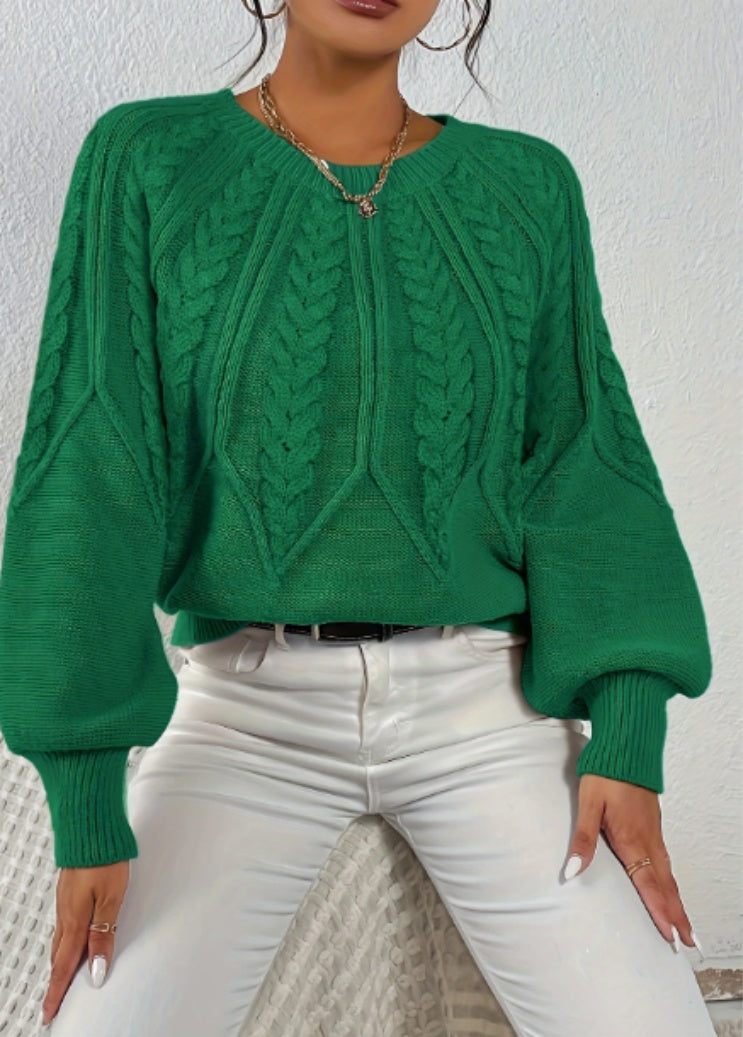 Women’s Solid Color Knit Crew Neck Top Polyester Spring Fall Pullover Shirt - Womens Teleplus