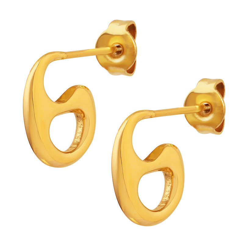 Women’s Special-interest Design Metallic Ear Studs Ornament - Shiny Geometric Ear Studs for the Stylishly Bold