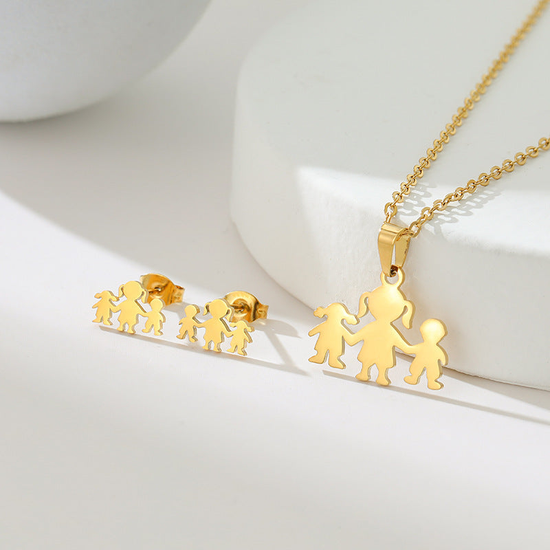 Stainless Steel Necklace Unisex Water Drop Bell Pendant for European Hip Hop - Women’s Style stainless steel necklace