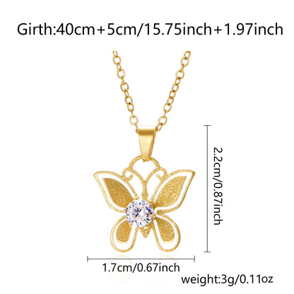 Women’s Stainless Steel Necklace Fashion with Electroplating Treatment - Womens Hollowed-out womens stainless steel