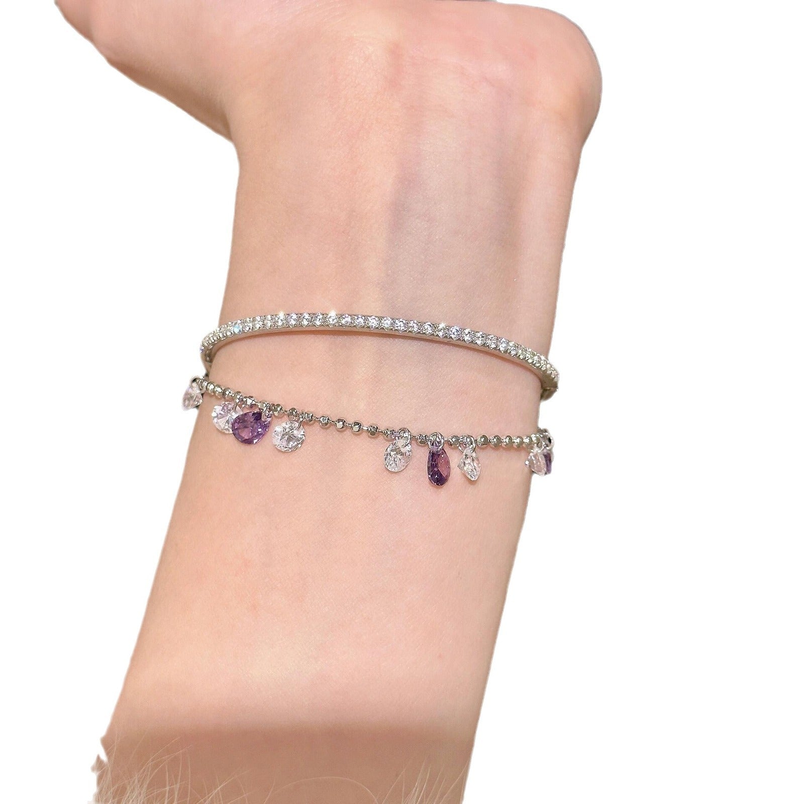 Women’s Sterling Silver Pull-out Star River Bracelet Simple - Women’s Sterling Silver Star River Bracelet Simple