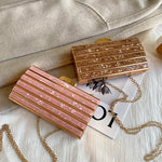 Women’s Stone Pattern Acrylic Crossbody Bag with Phone Compartment