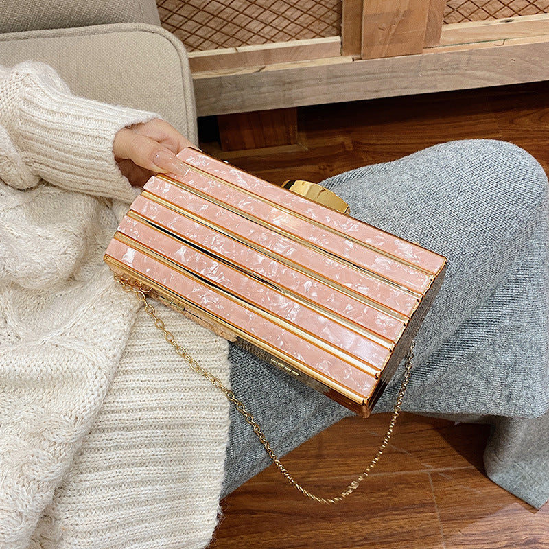 Women’s Stone Pattern Acrylic Crossbody Bag with Phone Compartment