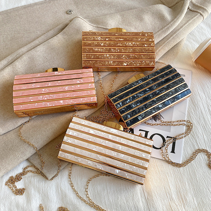 Women’s Stone Pattern Acrylic Crossbody Bag with Phone Compartment