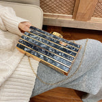 Women’s Stone Pattern Acrylic Crossbody Bag with Phone Compartment