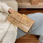 Women’s Stone Pattern Acrylic Crossbody Bag with Phone Compartment