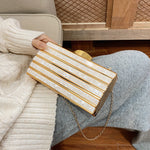 Women’s Stone Pattern Acrylic Crossbody Bag with Phone Compartment