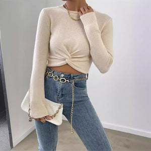 Womens Thick Viscose Pullover Sweater Long Sleeve Winter Knit Top S-XL - Teleplus