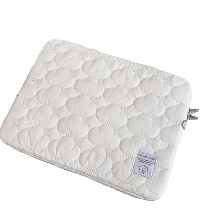 Women’s White and Blue Cotton Laptop Sleeve for 11 to 15.6 Inch Computers - 11-15.6 Teleplus