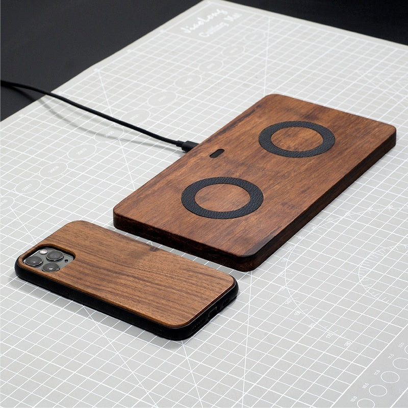 Wooden Desktop Wireless Charger for United States with CHF Compatibility - Charge Your Phone While Rocking Style united