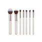 Wooden Handle Makeup Brush Set with Champagne Gold Handles - Crafty Looks wooden handle makeup brush champagne gold