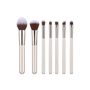 Wooden Handle Makeup Brush Set with Champagne Gold Handles - Crafty Looks wooden handle makeup brush champagne gold