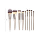 Wooden Handle Makeup Brush Set with Champagne Gold Handles - Crafty Looks wooden handle makeup brush champagne gold