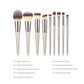 Wooden Handle Makeup Brush Set with Champagne Gold Handles - Crafty Looks wooden handle makeup brush champagne gold