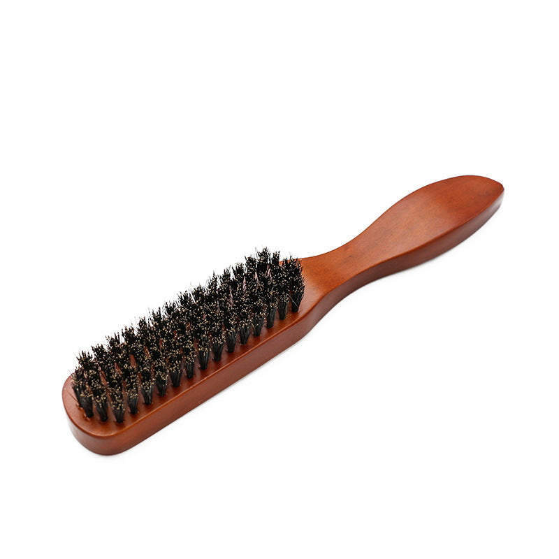 Wooden Handle Pig Bristle Beard Brush for Hair and Styling - wooden handle pig bristle brush broken hair