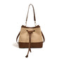 Woven Brown Apricot Milk Tea Shoulder Bag Square Crossbody Purse with Strap - Teleplus