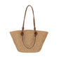 Woven Seaside Beach Bag with Open Pocket and Portable Straw Design - Teleplus woven bag seaside beach portable