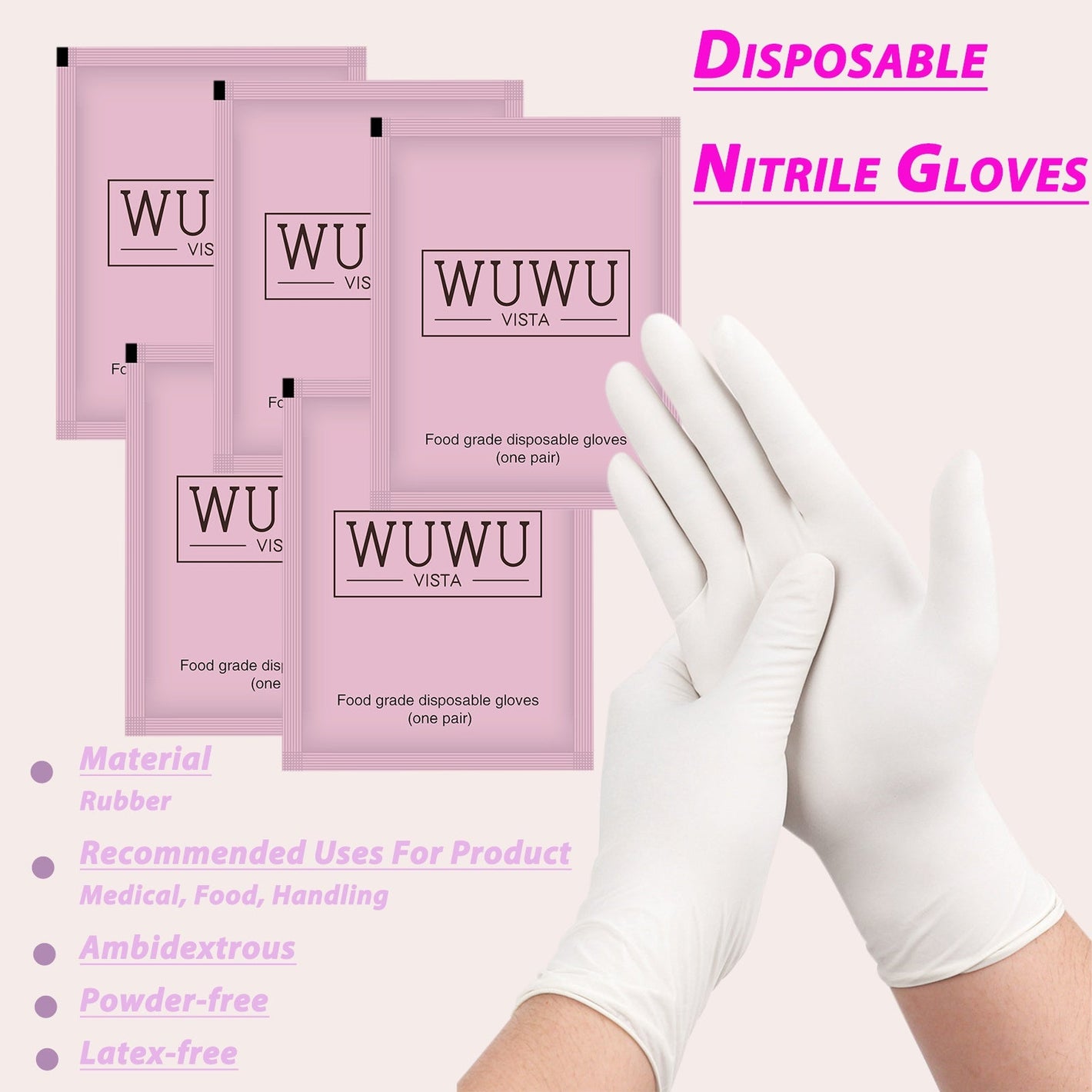 Disposable Nitrile Gloves 30 Pairs Individually Packaged Household Cleaning - Laugh with Safety pairs individually