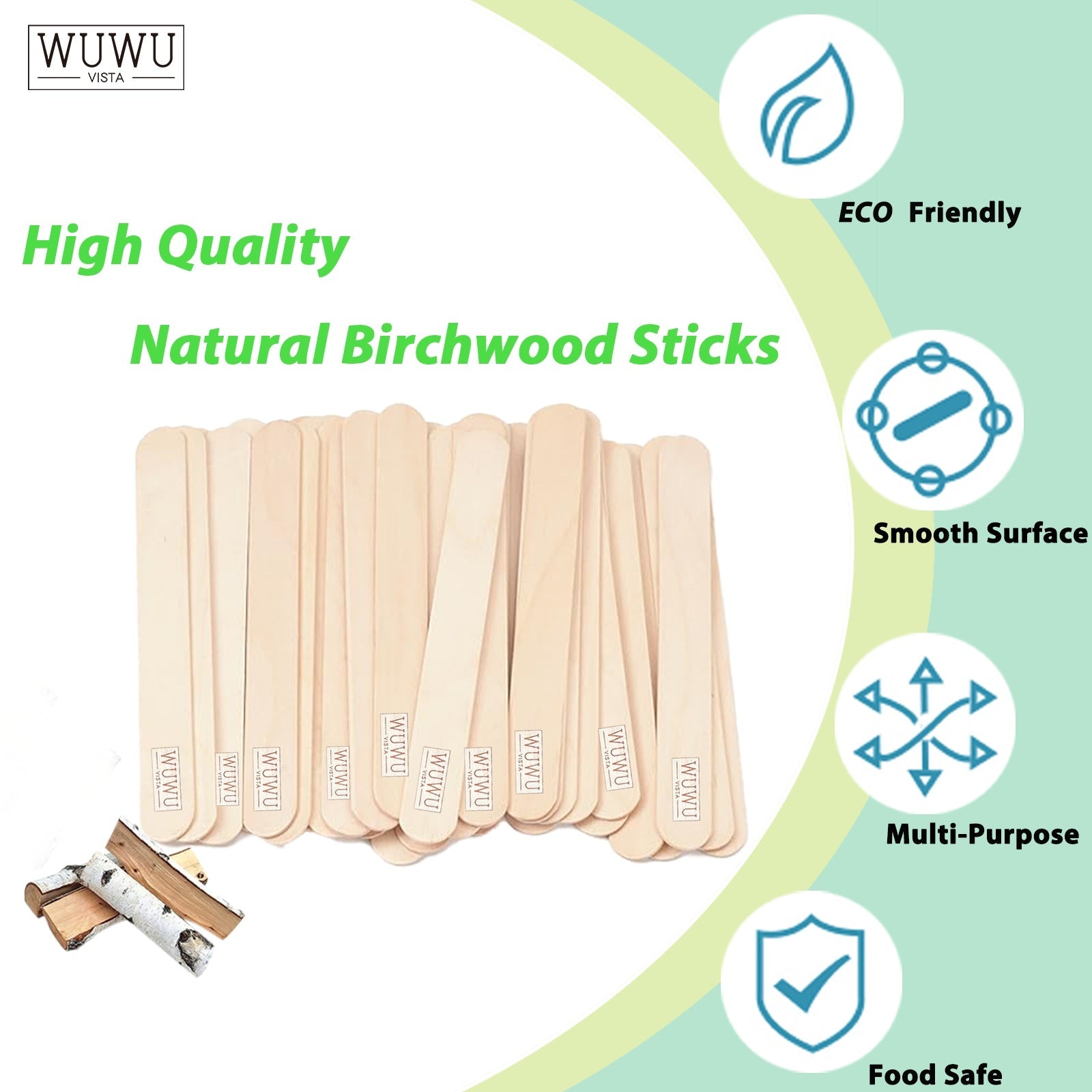 WuwuVista 60pcs Disposable Wooden Hair Removal Sticks for Personal Care - WUWUVISTA 60Pcs Stick wuwuvista disposable