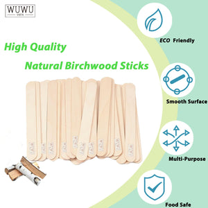 WuwuVista 60pcs Disposable Wooden Hair Removal Sticks for Personal Care - WUWUVISTA 60Pcs Stick wuwuvista disposable