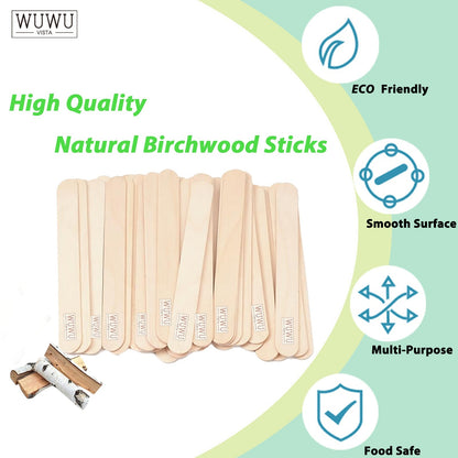 WuwuVista 60pcs Disposable Wooden Hair Removal Sticks for Personal Care - WUWUVISTA 60Pcs Stick wuwuvista disposable