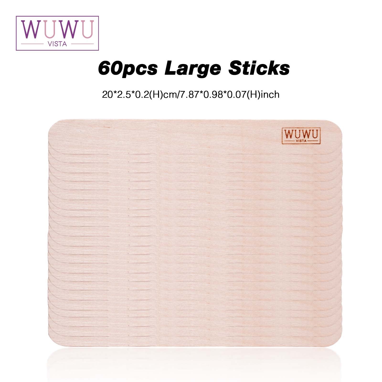 WuwuVista 60pcs Disposable Wooden Hair Removal Sticks for Personal Care - WUWUVISTA 60Pcs Stick wuwuvista disposable