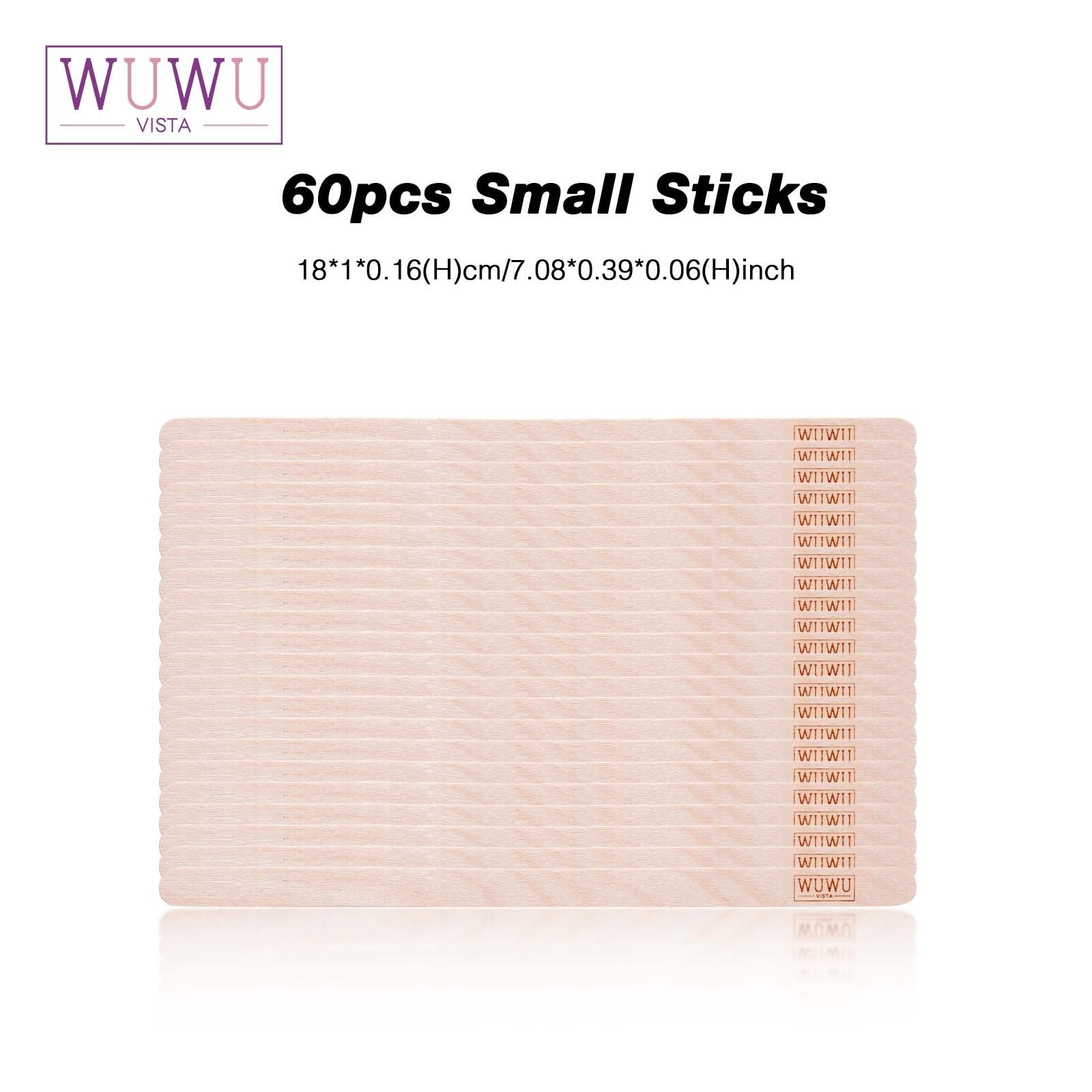 WuwuVista 60pcs Disposable Wooden Hair Removal Sticks for Personal Care - WUWUVISTA 60Pcs Stick wuwuvista disposable