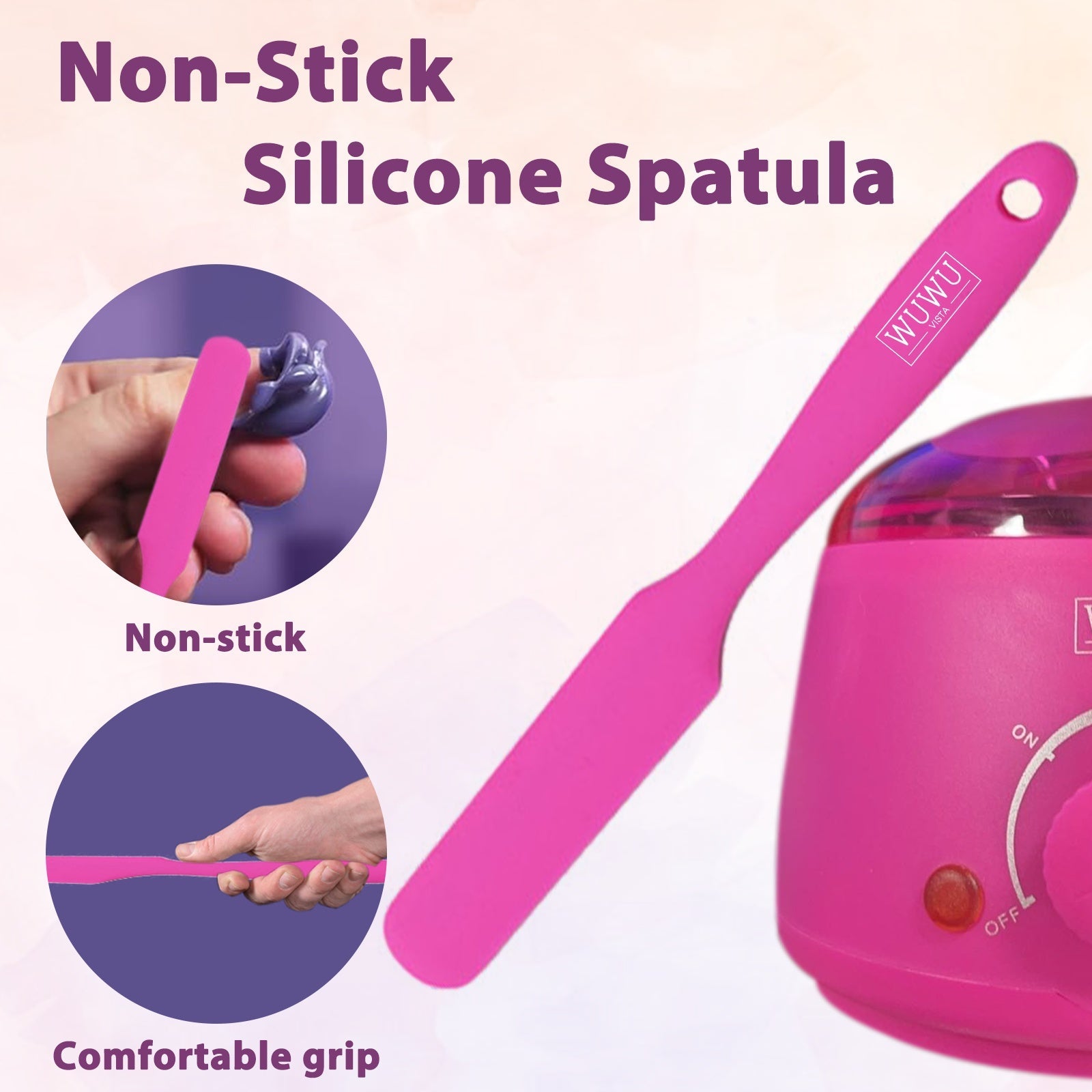 WUWUVISTA Non-stick Wax Silicone Spatula Hair Removal Accessories Easy To Clean And Reusable Large Area Hair Removal