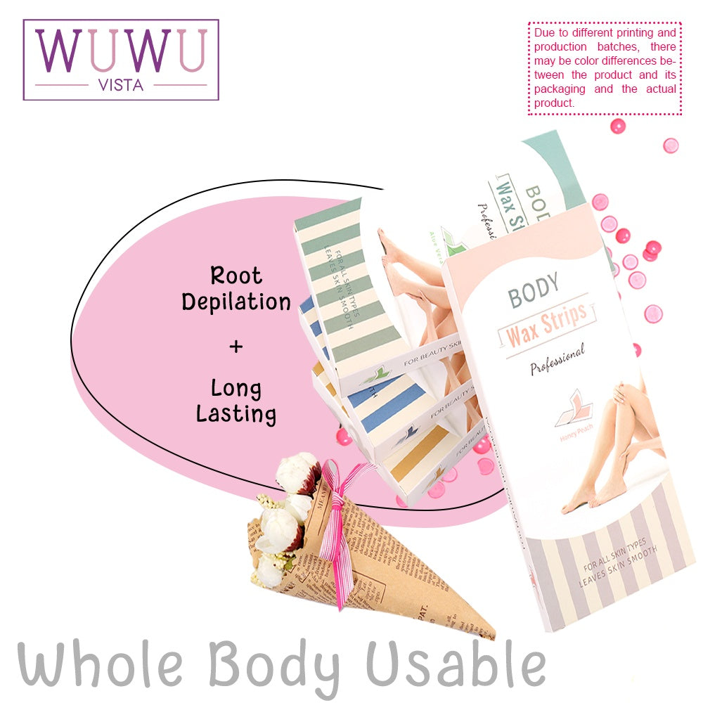 Wuwuvista Wax Strips for Hair Removal Sugar Professional Body and Face - WUWUVISTA Smooth Summer Shenanigans wuwuvista