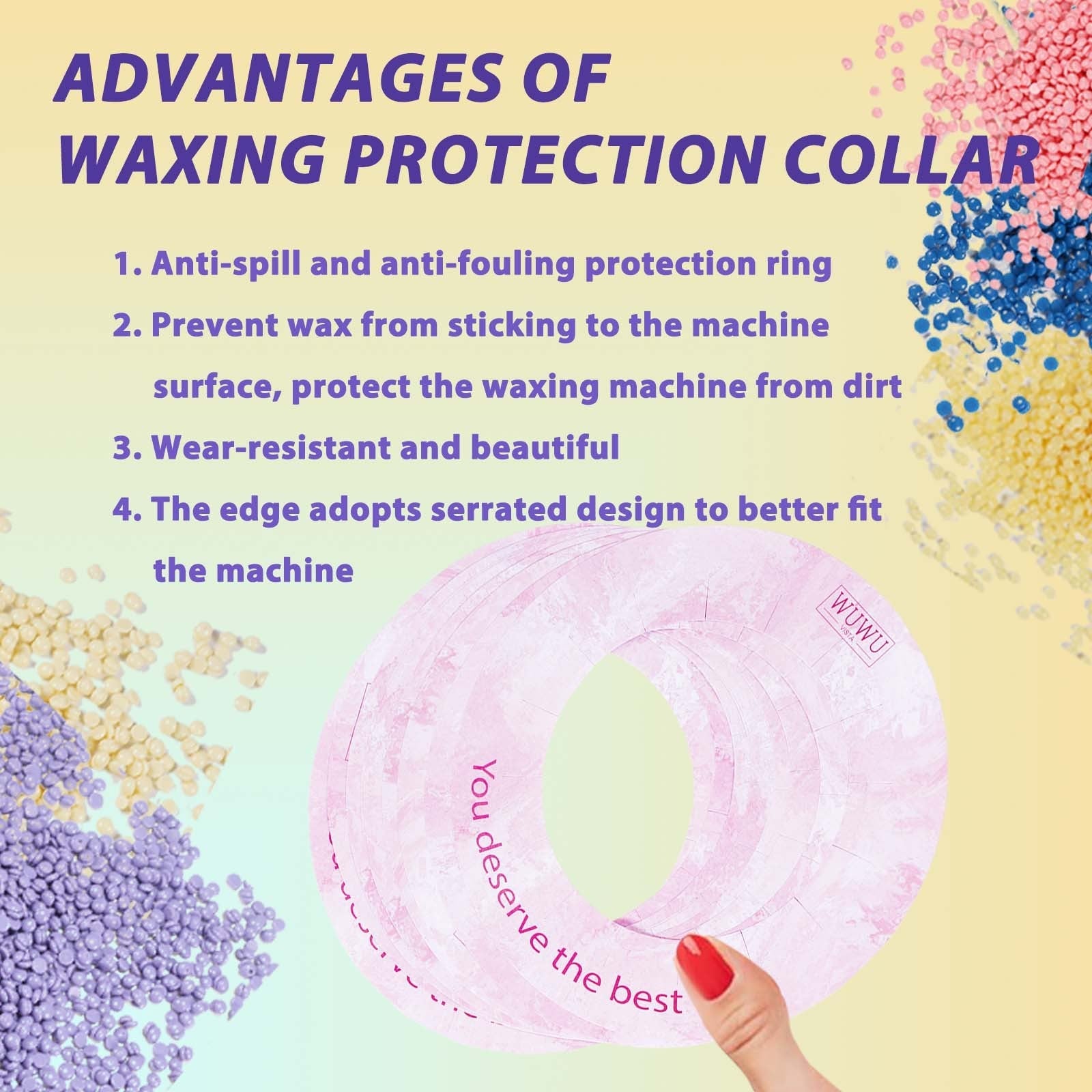 Wuwuvista Waxing Protection Collars 10pcs for 7oz & 14oz Wax Warmers - WUWUVISTA For Mess-Free wuwuvista waxing