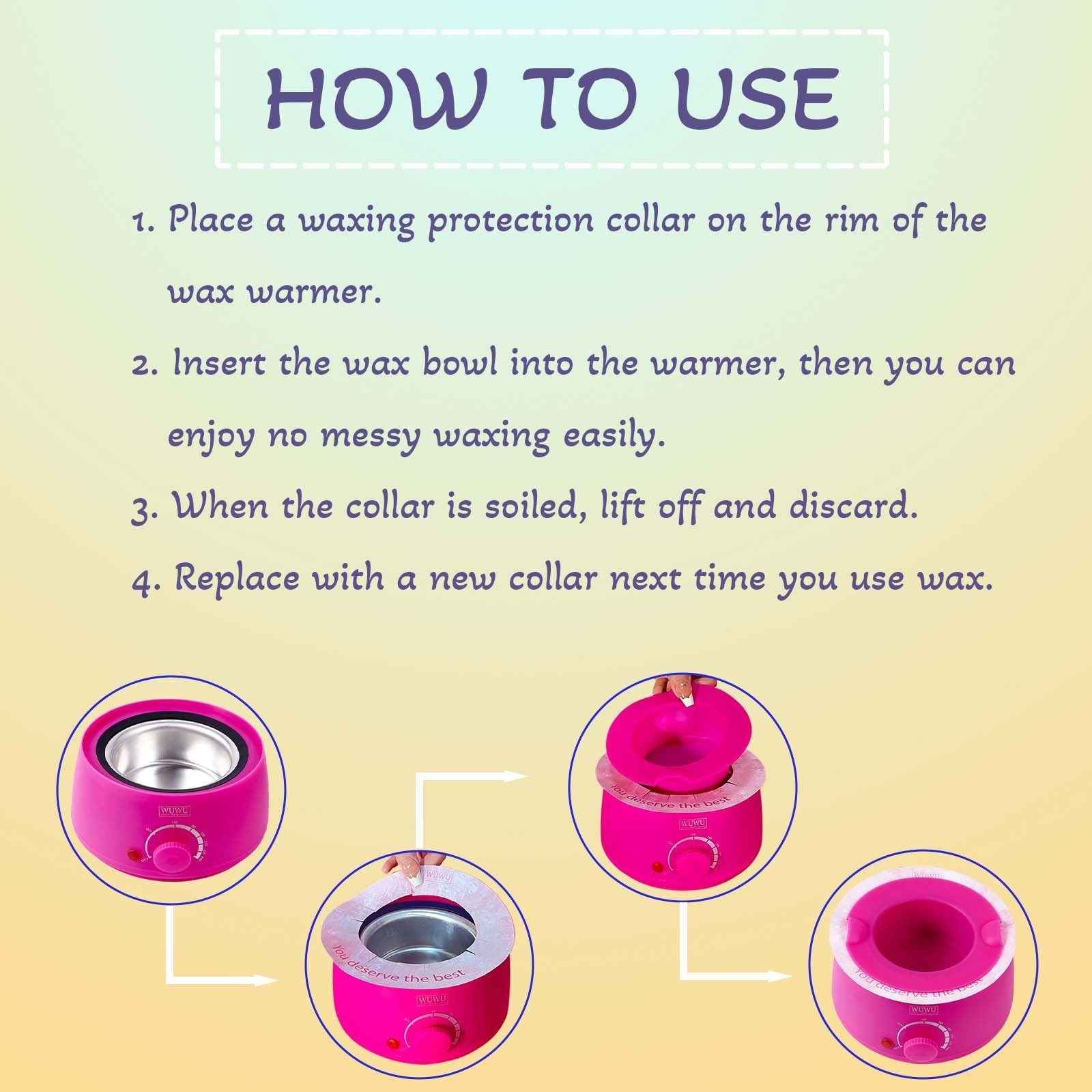 Wuwuvista Waxing Protection Collars 10pcs for 7oz & 14oz Wax Warmers - WUWUVISTA For Mess-Free wuwuvista waxing