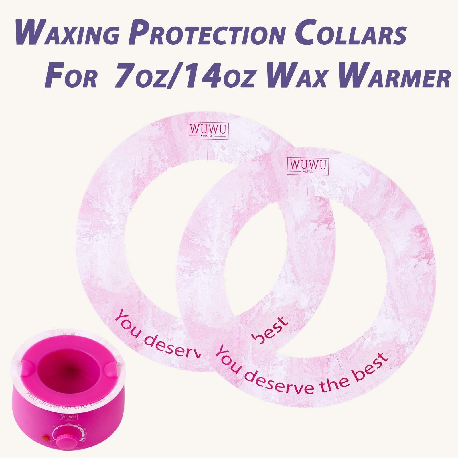 Wuwuvista Waxing Protection Collars 10pcs for 7oz & 14oz Wax Warmers - WUWUVISTA For Mess-Free wuwuvista waxing