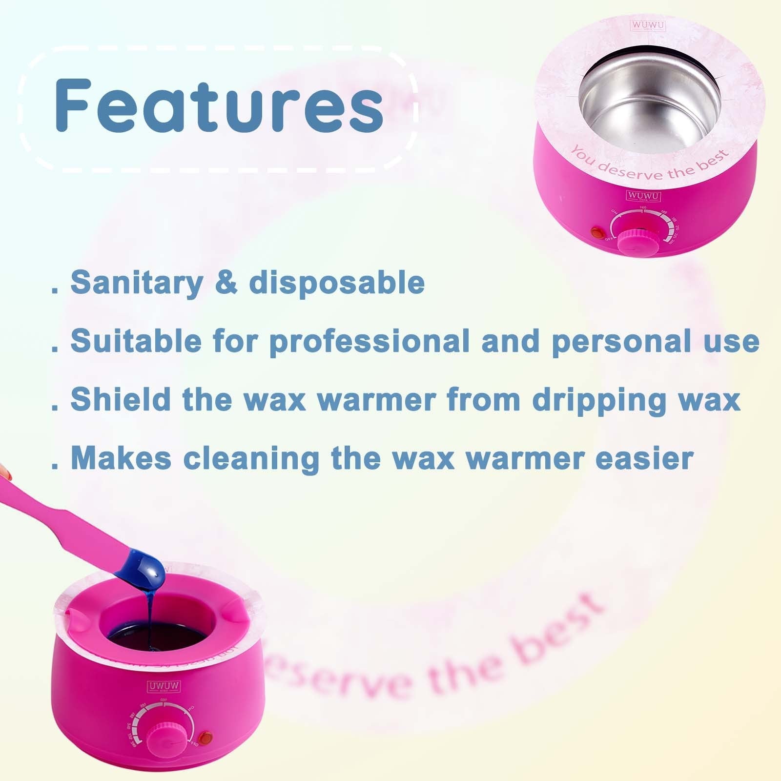Wuwuvista Waxing Protection Collars 10pcs for 7oz & 14oz Wax Warmers - WUWUVISTA For Mess-Free wuwuvista waxing