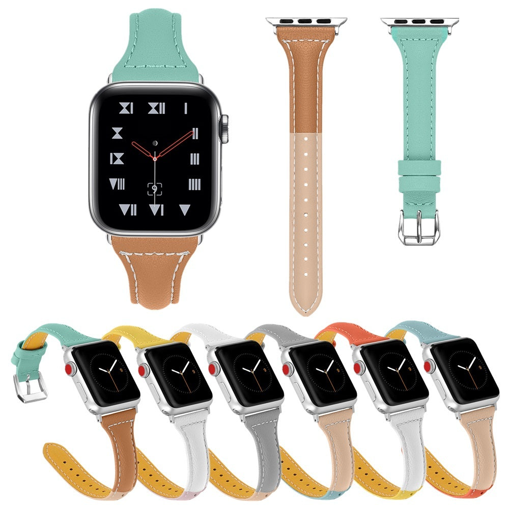 Cover for Apple Watch and Mobile Phone Models in the United States CHF Xiaoman Waist - T-shaped Strap Haze Blue Apricot